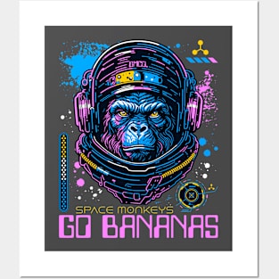 Space monkeys go bananas Posters and Art